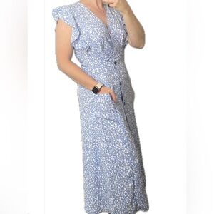 Sienna Sky Blue Floral Midi Dress